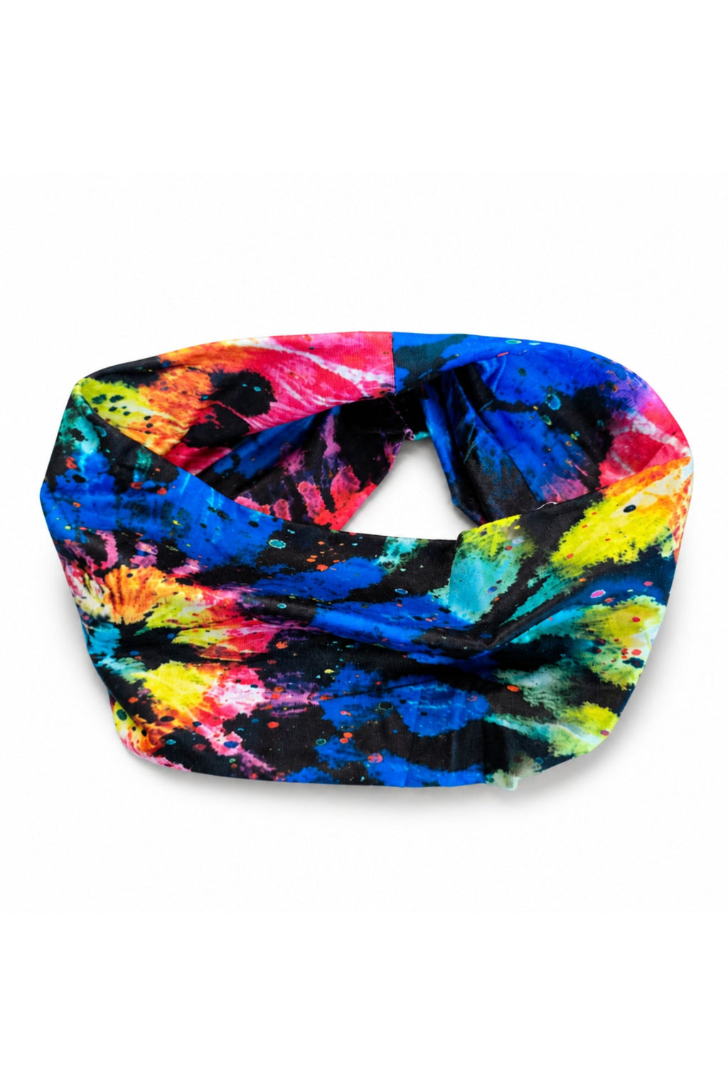 Rainbow Tie-Dye Button Headband – Soft Women's Hair Accessory