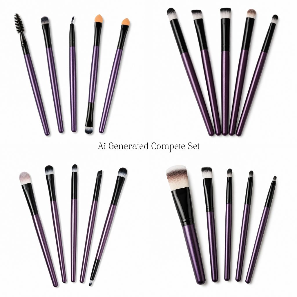 20-Piece Professional Makeup Brush Set – Purple
