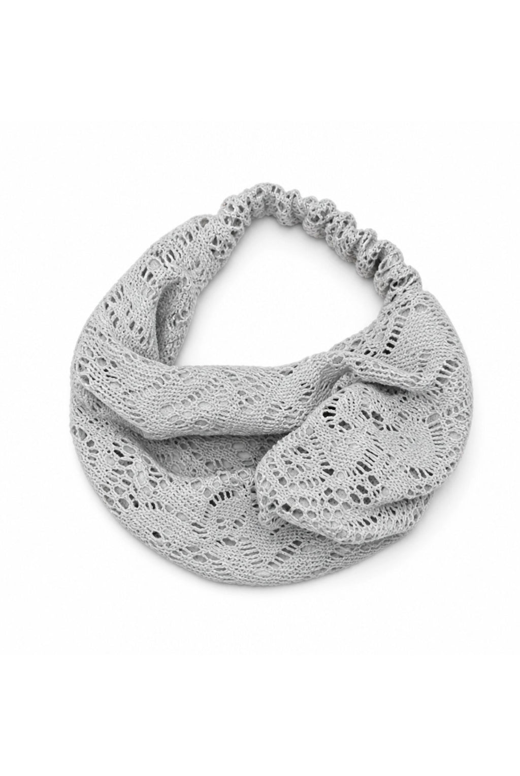 Women's Gray Wide Lace Headband – Bandana Style Hair Wrap