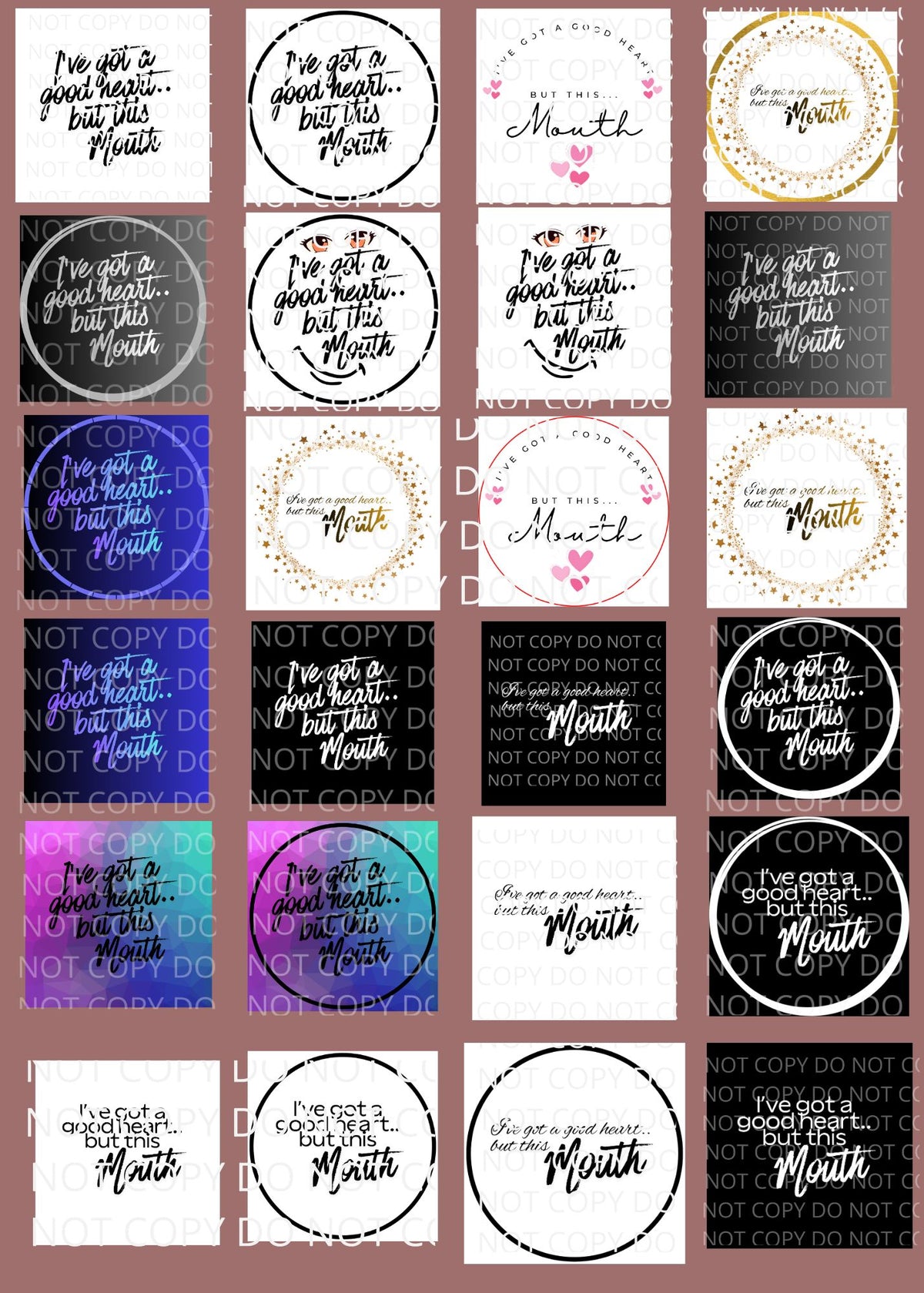 I've Got a Good Heart But This Mouth... Digital Sticker Collection