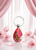 Handmade Faux Seahorse Keychain – Dark Pink Background