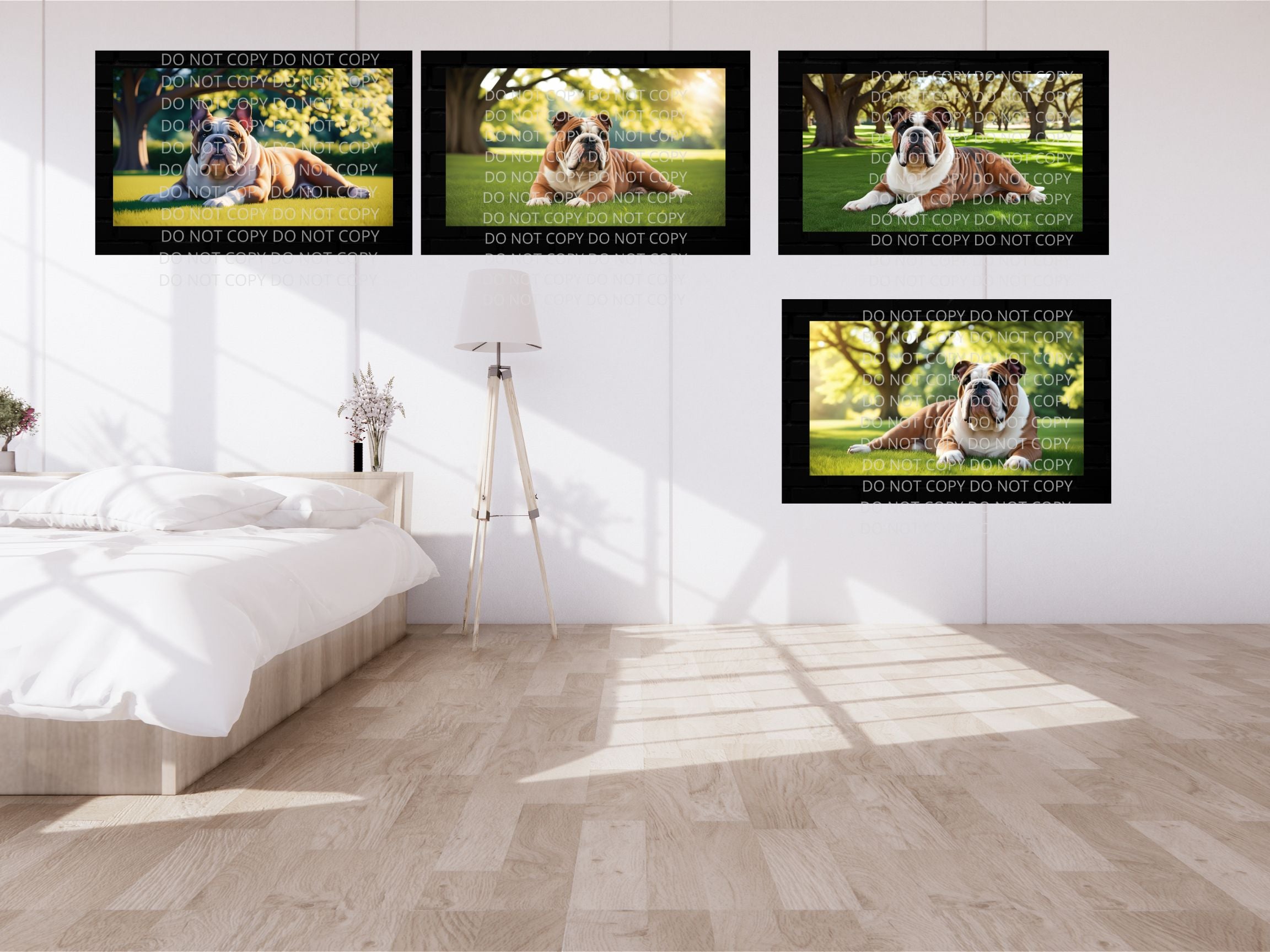 English Bulldog Digital Art in PDF SVG PNG File Formats