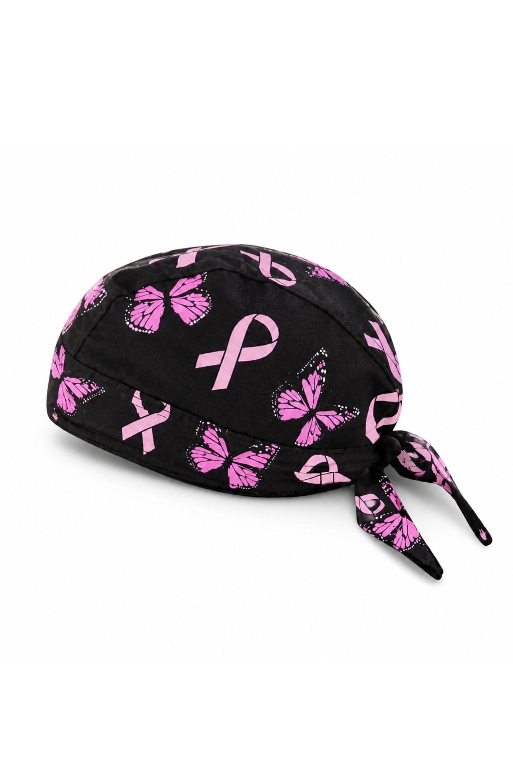 PUGS Pink Butterfly Cancer Awareness Doo-Rag Headwrap Cap