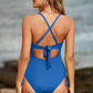 SaltyBea Full Size Cutout V-Neck Spaghetti Strap One-Piece Swimwear