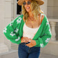 Angel Wings Flower Open Front Long Sleeve Cardigan