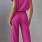 Round Neck Short Sleeve Jumpsuit