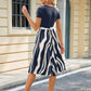 Printed Tie Waist Short Sleeve Dress