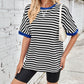 Lovelet Striped Round Neck Half Sleeve T-Shirt