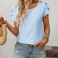 Mandy Eyelet Round Neck Short Sleeve Top