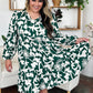 Double Take Full Size Printed Ruffle Hem Long Sleeve Dress