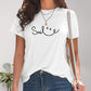 Full Size SMILE Round Neck Short Sleeve T-Shirt