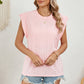 Full Size Eyelet Round Neck Tank