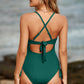 SaltyBea Full Size Cutout V-Neck Spaghetti Strap One-Piece Swimwear