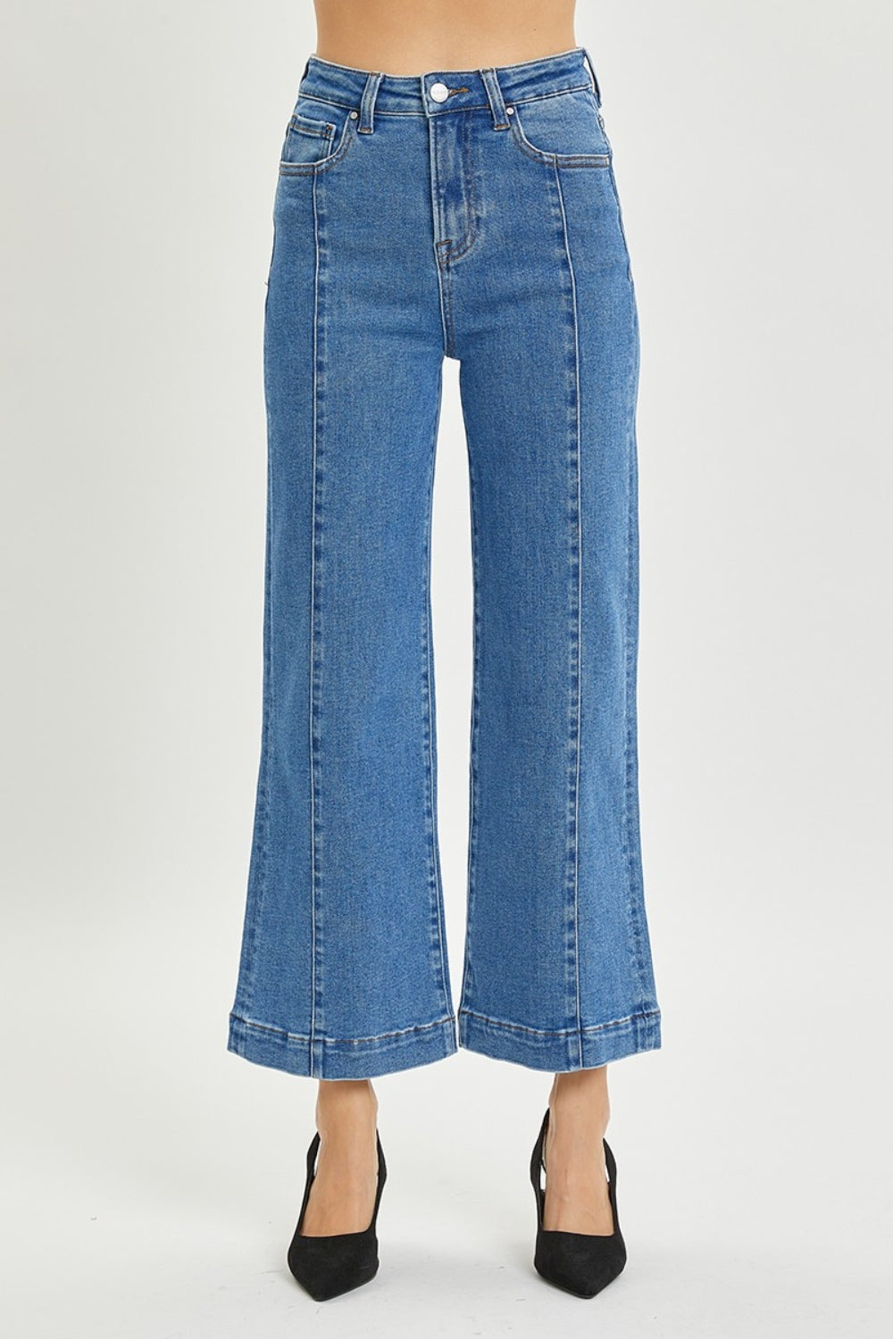 Risen Full Size High Rise Wide Leg Jeans *