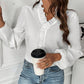 Ruffled V-Neck Long Sleeve Blouse