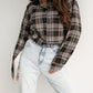 Plaid Collared Neck Long Sleeve Shirt