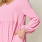 Double Take Full Size V-Neck Balloon Sleeve Tiered Dress