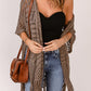 Fringe Hem Slit Open Front Cardigan