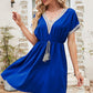 Tassel V-Neck Short Sleeve Dress