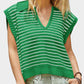 Mandy Collared Neck Striped Sweater Vest