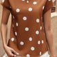 Daisy Printed Round Neck Short Sleeve Blouse