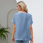 Round Neck Short Sleeve Blouse
