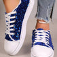 Sequin Round Toe Flat Sneakers