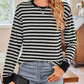 Striped Round Neck Long Sleeve T-Shirt