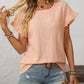 Mandy Eyelet Round Neck Short Sleeve Top