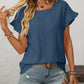 Mandy Eyelet Round Neck Short Sleeve Top
