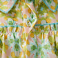 Frill Printed Collared Neck Long Sleeve Blouse