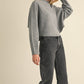 Mable Round Neck Dolman Sleeve Cropped Sweater