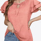 Tie-Neck Layered Flutter Sleeve Blouse