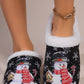 Snowman Round Toe Faux Fur Slippers