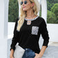 Cutout Leopard Round Neck Long Sleeve T-Shirt