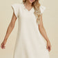 Double Take Full Size Ruffled V-Neck Cap Sleeve Dress