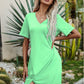 V-Neck Short Sleeve Mini Dress