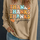 THANKSGIVING Round Neck Dropped Shoulder Sweatshirt