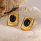 18K Gold-Plated Stainless Steel Agate Earrings