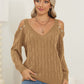 Cable-Knit Cold Shoulder Sweater