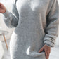 Boat Neck Long Sleeve Mini Sweater Dress