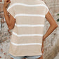 Striped Round Neck Short Sleeve Knit Top