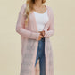 Double Take Full Size Open Front Longline Cardigan