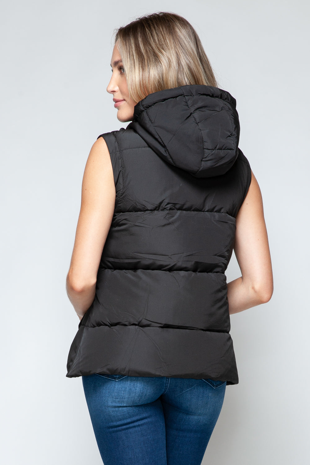 Snobbish Snap and Zip Closure Hooded Vest *
