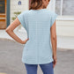 Textured Round Neck Cap Sleeve T-Shirt