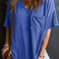 Textured V-Neck Half Sleeve T-Shirt