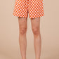 Ces Femme Checkered Round Neck Top and Shorts Set