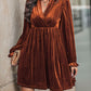 Perfee Ruched Surplice Long Sleeve Mini Dress