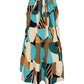 Printed Mock Neck Mini Dress