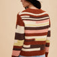 Annie Wear Color Block Round Neck Long Sleeve Sweater